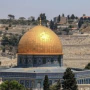 Dome of the Rock - Holy Land Touring | Tour Israel with Balsam Tours | Full Moon over Church Holy Seplechure