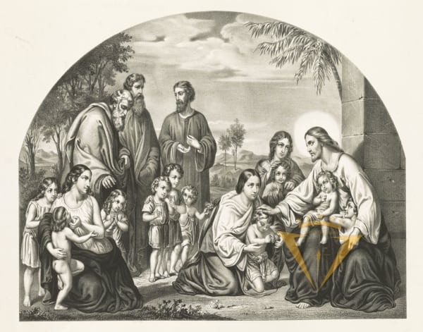 Jesus blessing the children by unknown artist, 1866