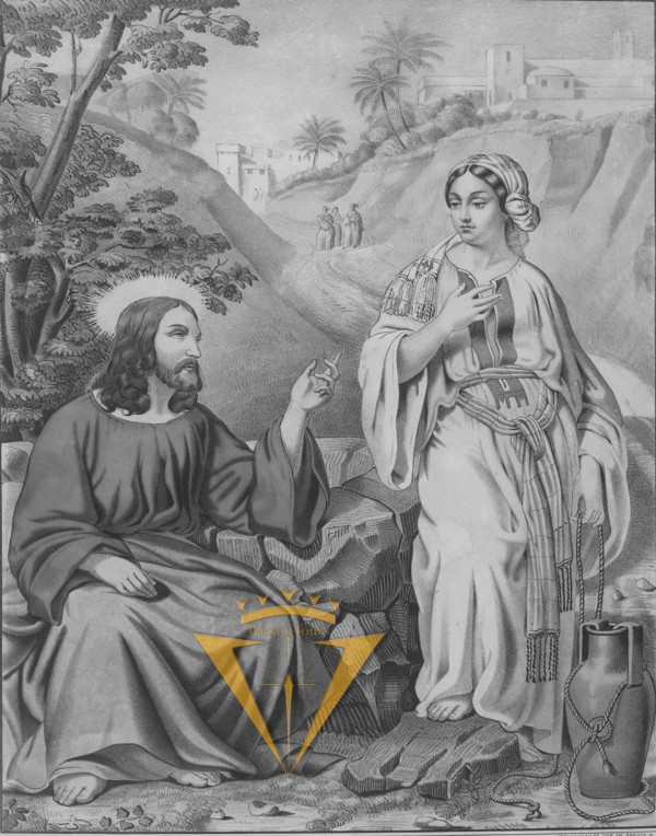 Jesus and the Samarian Woman at the Well, by unknown artist, 1862