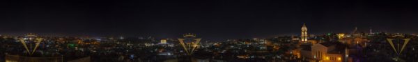 Panoramic of Jerusalem, Night Time, from within the Old City, by Joe Hani 2019