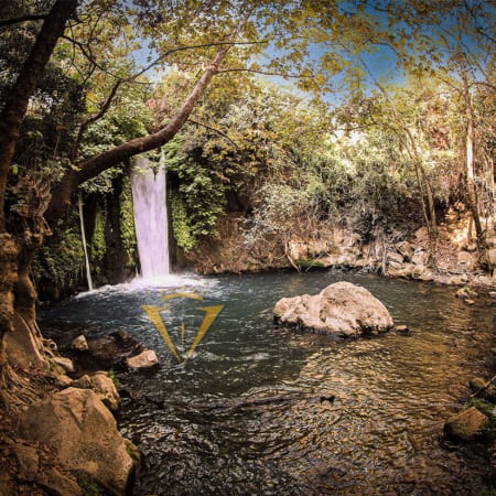 Color Photogrpah of Banias Falls, Tel Dan Northern Israel